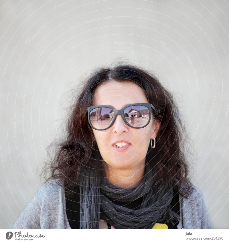 CHAMANS&#220;LZ | miss wayfarer Human being Feminine Woman Adults 1 Accessory Sunglasses Brunette Long-haired Smiling Beautiful Colour photo Exterior shot