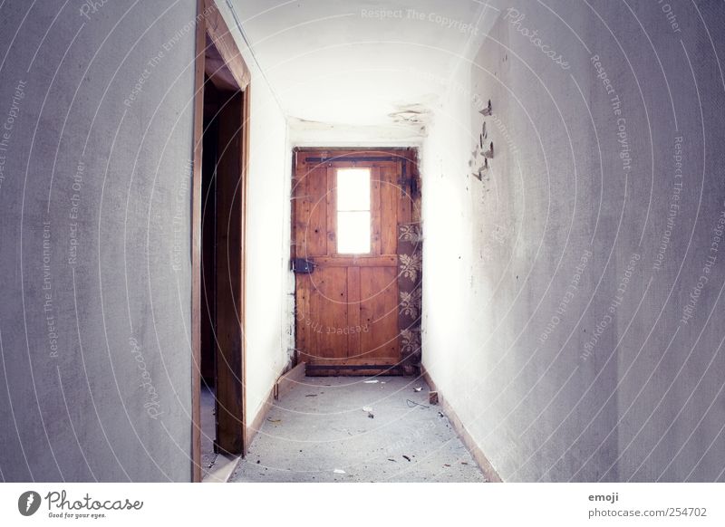 hallway Wall (barrier) Wall (building) Window Door Old Dirty Hallway Corridor Old fashioned Colour photo Interior shot Deserted Copy Space left Copy Space right