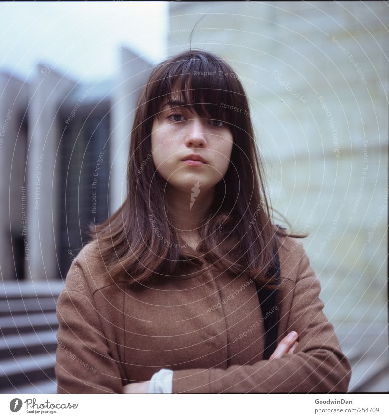 Now what? Human being Feminine Young woman Youth (Young adults) 1 Downtown Old town Populated Museum Wall (barrier) Wall (building) Stairs Facade Sadness Wait