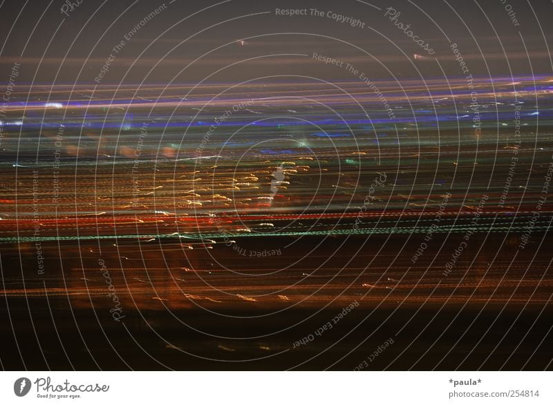 speed of light Design Night life Art Movement Exceptional Brown Yellow Red Black Horizontal Line Colour photo Multicoloured Exterior shot Experimental Abstract