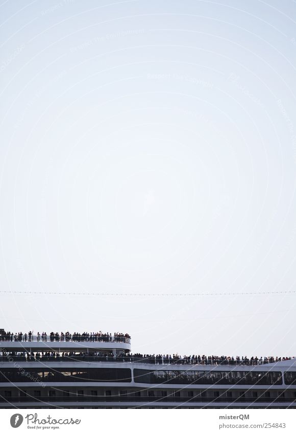 Iceberg ahead? Crowd of people Esthetic Target group Many Human being Deck Navigation Around-the-world trip Cruise Cruise liner Crusader Maximum Society