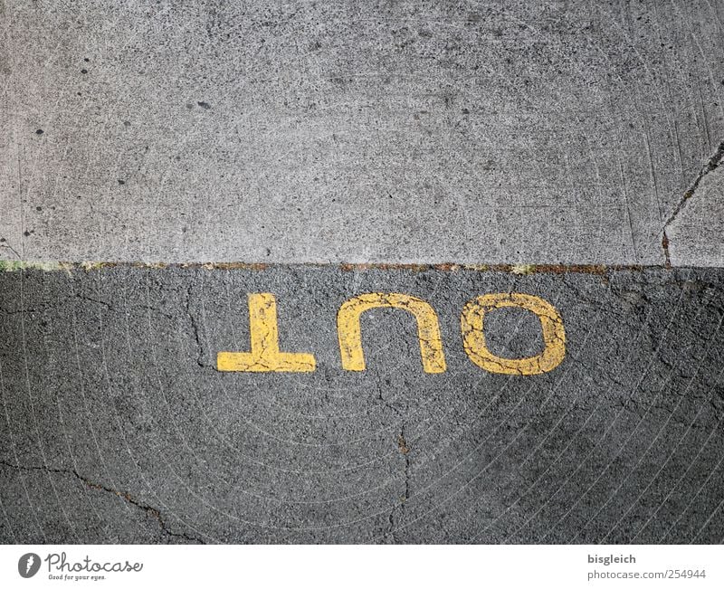 Out II Motoring Street Parking lot Highway ramp (exit) Concrete Yellow Gray insein out Colour photo Subdued colour Exterior shot Deserted Copy Space top