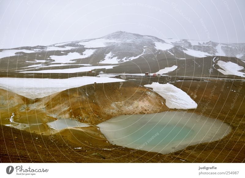 Iceland Environment Nature Landscape Elements Earth Water Climate Frost Snow Hill Mountain Snowcapped peak Volcano Cold Natural Wild Volcanic crater crater lake