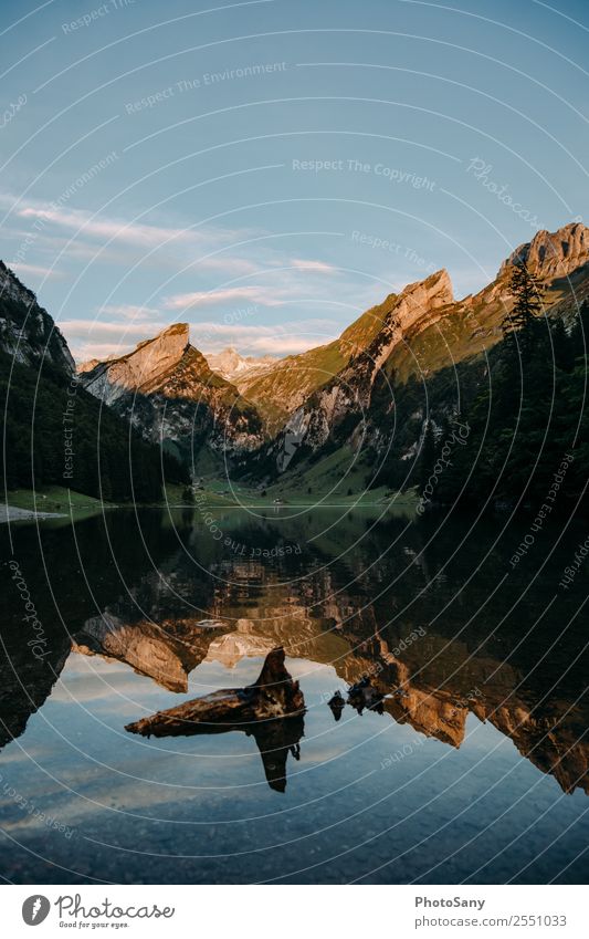 Good Morning Beautiful Mountains Nature Landscape Sunrise Sunset Sunlight Blue Brown Yellow Orange Black White Lake Switzerland Canton Appenzell Colour photo