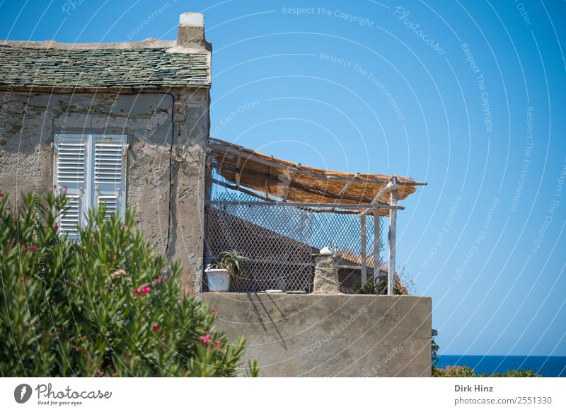 Old building with terrace on Corsica Vacation & Travel Tourism Trip Far-off places Sightseeing Summer vacation Village Outskirts House (Residential Structure)