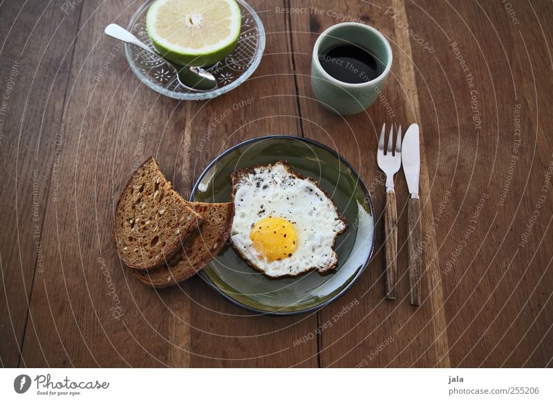 time for breakfast Food Fruit Bread Fried egg sunny-side up Nutrition Breakfast Organic produce Beverage Hot drink Coffee Crockery Plate Bowl Cup Mug Cutlery