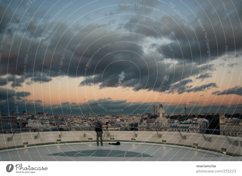 Madrid from the top of the "Círculo de Bellas Artes" building Capital city Skyline Tower Architecture Terrace Roof Tourist Attraction Looking Multicoloured