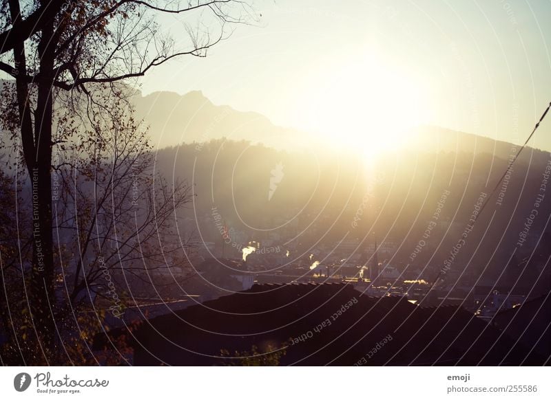 -Light Beautiful weather Village Small Town Capital city Outskirts Warmth Yellow Colour photo Exterior shot Copy Space top Copy Space bottom Morning Evening