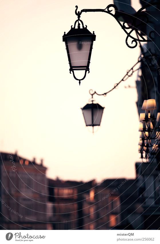 Big city romance. Art Esthetic Lantern Street lighting Venice Veneto Sunset Alley Port City Romance Italian Light Facade House (Residential Structure)