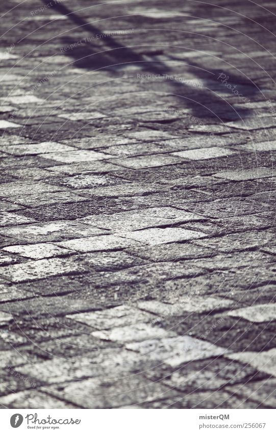 Plaster shadow. Art Esthetic Venice Veneto Ground Paving stone Shadow play Shadowy existence Indifference Perspective Ground level Colour photo Subdued colour