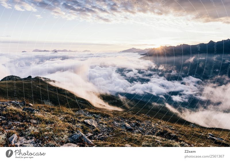 Sunrise | Inn Valley | Venet Peak Mountain Nature Landscape Sky Clouds Sunset Sunlight Summer Beautiful weather Fog Alps Illuminate Gigantic Infinity Natural