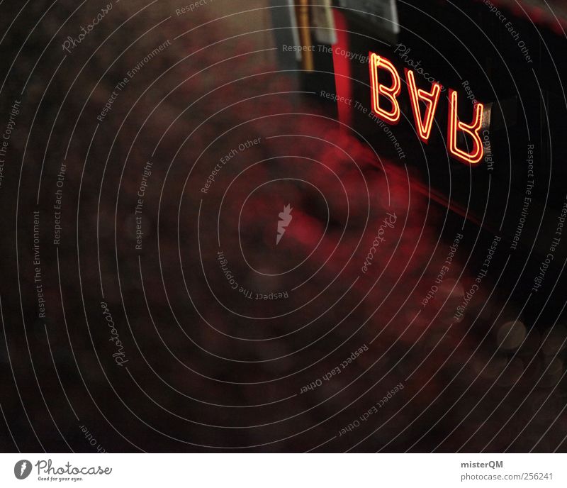 BAR. Esthetic Reflection Bar Puddle Perspective Roadhouse Dark Colour photo Exterior shot Detail Deserted Copy Space left Copy Space bottom Neutral Background