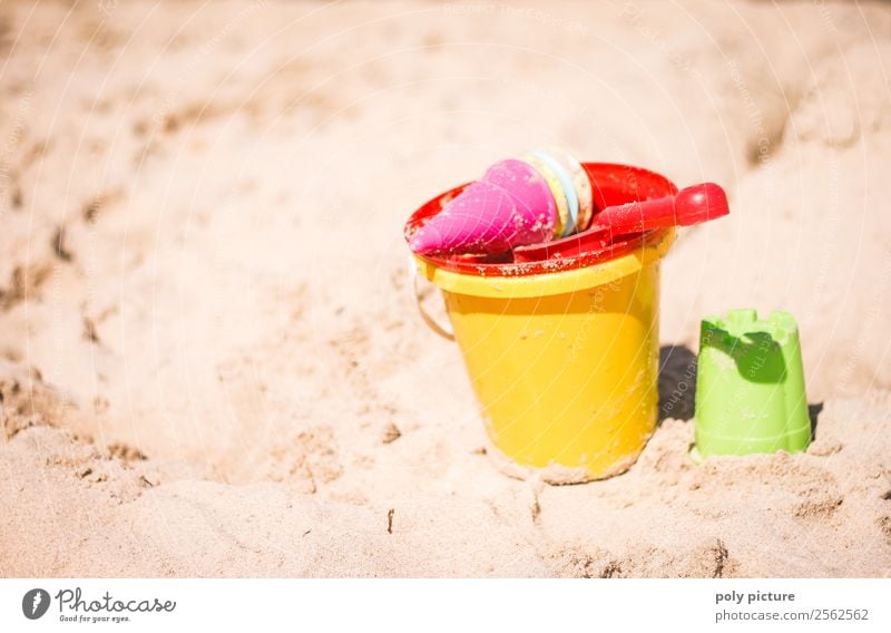 Sand toys on the beach Wellness Leisure and hobbies Playing Vacation & Travel Tourism Trip Far-off places Freedom Summer Summer vacation Sun Sunbathing Beach