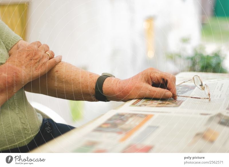 Pensioner wearing glasses Woman Adults Female senior Male senior Man Grandparents Senior citizen Grandfather Grandmother Life Arm Hand 60 years and older