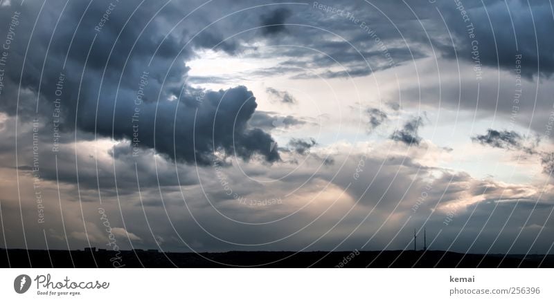 Stuttgart television tower Environment Nature Landscape Clouds Storm clouds Horizon Summer Climate change Bad weather Thunder and lightning Tourist Attraction