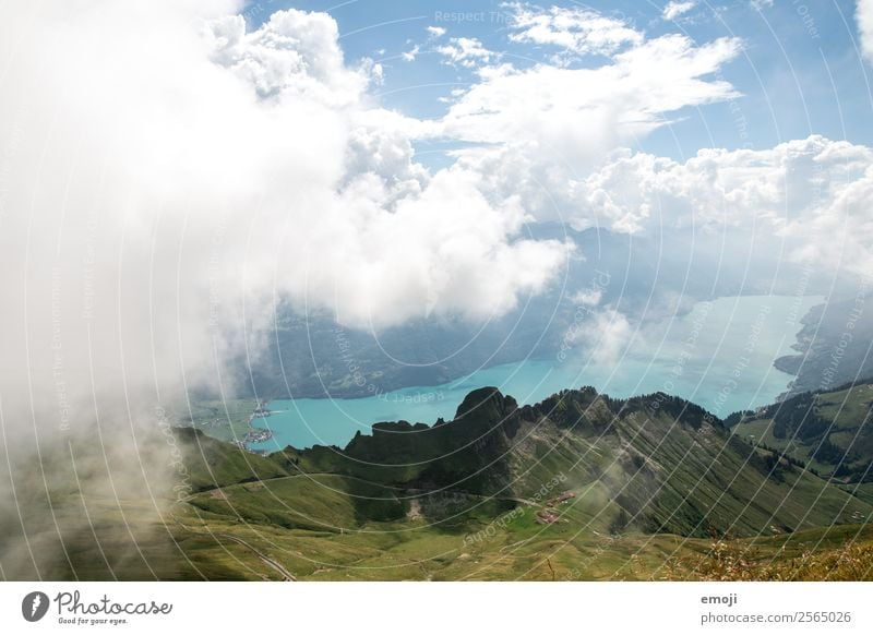 Lake Brienz Environment Nature Landscape Sky Clouds Summer Autumn Climate Weather Alps Mountain Natural Green Tourism Brienz lake Switzerland Class outing