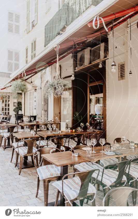 Cannes Town Deserted House (Residential Structure) Restaurant Table Chair Leisure and hobbies Services Colour photo Exterior shot Day Shallow depth of field