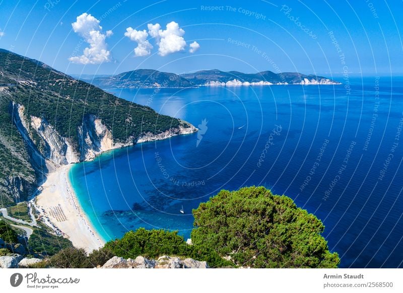 Beach of Myrtos, Kefalonia Lifestyle Exotic Joy Happy Harmonious Well-being Contentment Senses Relaxation Calm Vacation & Travel Tourism Trip Adventure