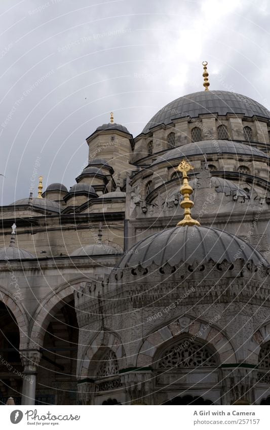 round and oblique 2 Clouds Storm clouds Summer Bad weather Istanbul Town Port City Downtown Old town Manmade structures Building Architecture Mosque New Mosque