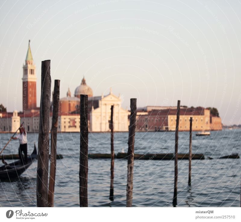 Romance. Art Esthetic Venice Veneto Port City Italy Mediterranean sea Ocean San Giorgio Maggiore Island Town Famous building Tourist Attraction Idyll