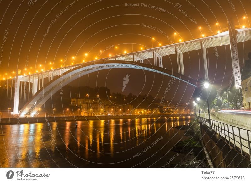 Porto bridge in the evening Summer Portugal Port City Adventure Esthetic Bridge duoro Colour photo Deserted Night Light Shadow