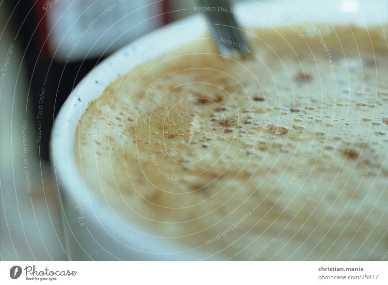 cappuccino Spoon Cup Macro (Extreme close-up) Alcoholic drinks Coppucino crema Blow