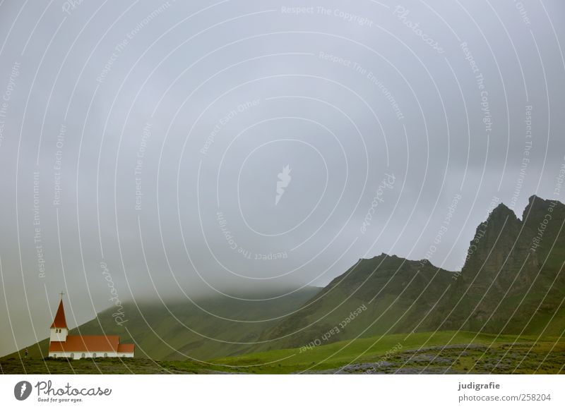 Iceland Environment Nature Landscape Elements Sky Clouds Storm Hill Rock Mountain Vík í Mýrdal Village Church Manmade structures Building Dark Cold Point