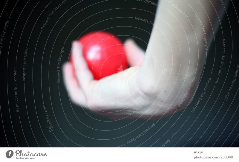 take off Nail polish Leisure and hobbies Playing Ball sports Hand Women`s hand Sphere Plastic To hold on Throw Simple Round Red Joy Serene Patient Calm