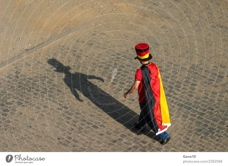 Flag man and his shadow Sports Going Stand Authentic Multicoloured Pride Leisure and hobbies Joy Foot ball