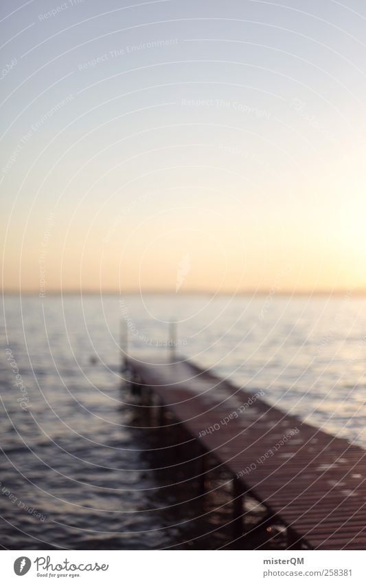 Out by the lake. Art Esthetic Contentment Calm Remote Footbridge Jetty Lake Lakeside Waves Blur Vacation & Travel Vacation mood Vacation photo