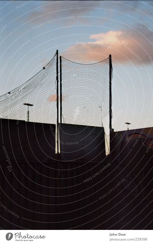 In the evening at the Nordbahnhof Adventure Youth culture Subculture Sky Clouds Outskirts Wall (barrier) Wall (building) Town Romance Longing Homesickness