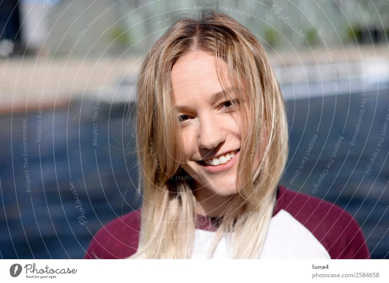 laughing young woman at the river Lifestyle Joy luck already Contentment Relaxation Leisure and hobbies Tourism Summer University & College student Young woman