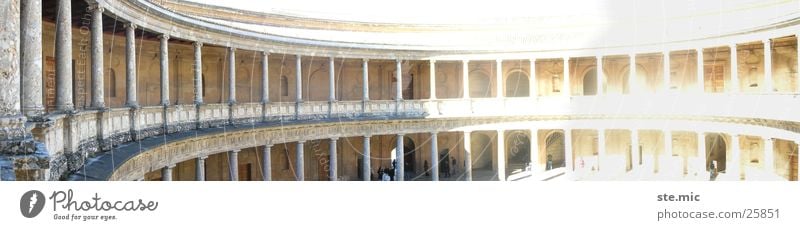 Alhambra Grananda Granada Spain Temple Panorama (View) Arch Architecture Large Panorama (Format)