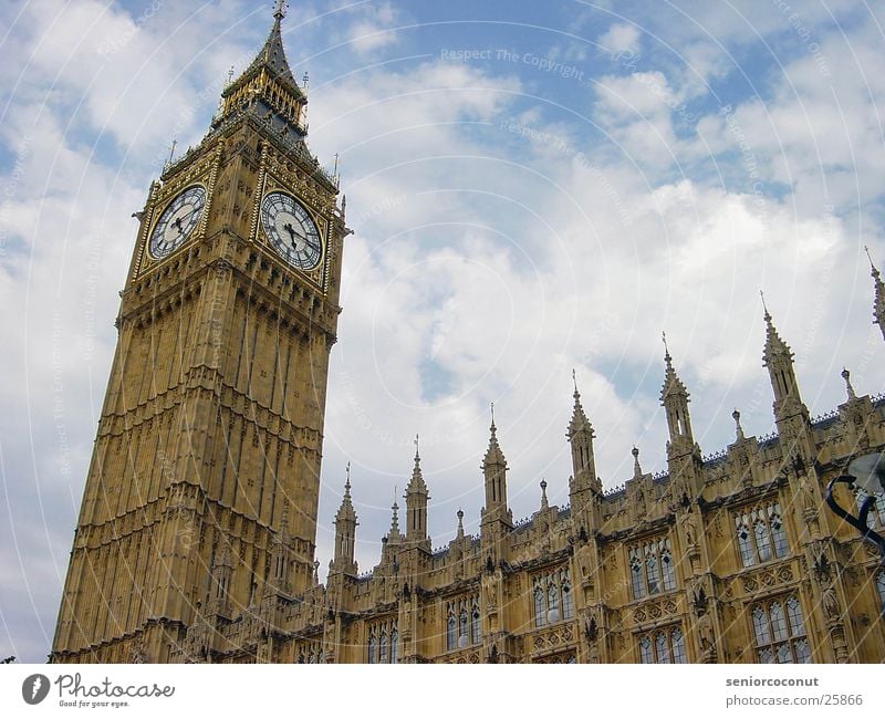 London - Big Ben Clock Tower clock Houses of Parliament Europe Past Architecture