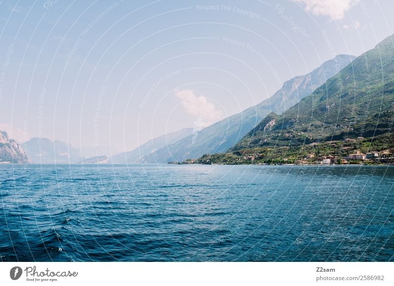 Lake Garda, Malcesine. Nature Landscape Sky Summer Beautiful weather Mountain Lakeside Village Small Town Port City Driving Sustainability Natural Blue Green