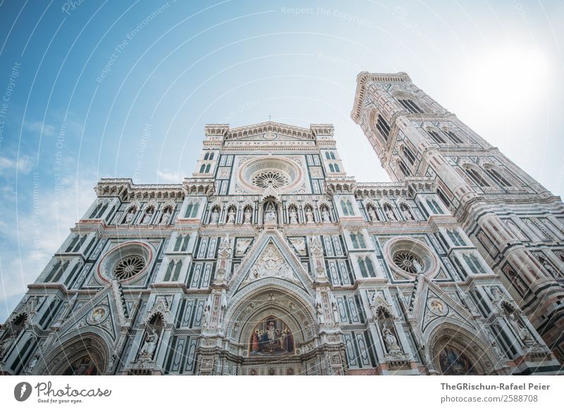 santa maria del fiore Town Old Manmade structures Work of art Italy Florence Cathedral Santa Maria del Fiore Tower Art Esthetic Tourism Back-light Sun