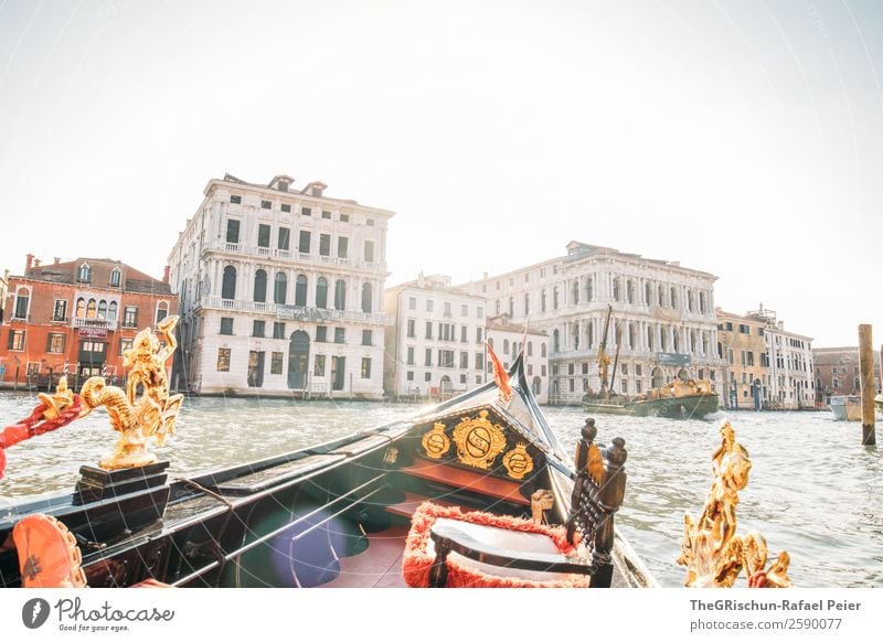 Venice - Gondola Village Town Blue Gold Green Red Black Tourism Ferris wheel Ornament Watercraft House (Residential Structure) Channel Canal Grande Old Esthetic