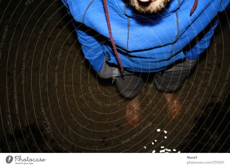 Follow Rivers Swimming & Bathing Hiking Masculine 1 Human being Elements Sand Climate change Storm Waves Coast River bank Beach Baltic Sea Fashion Facial hair