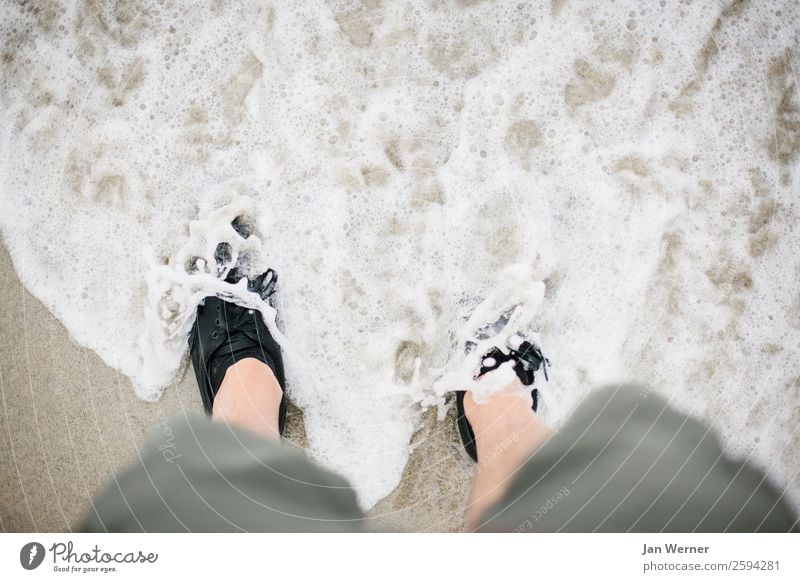 Feet in the sea Wellness Well-being Relaxation Leisure and hobbies Tourism Trip Adventure Freedom Summer vacation Beach Ocean Waves Hiking Retirement