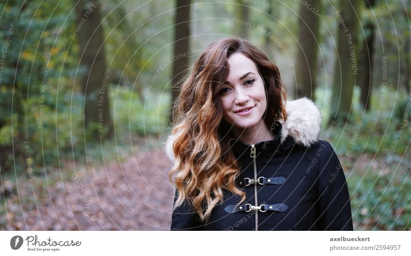 young woman walking in autumn forest Lifestyle Leisure and hobbies Human being Feminine Young woman Youth (Young adults) Woman Adults 1 18 - 30 years Nature