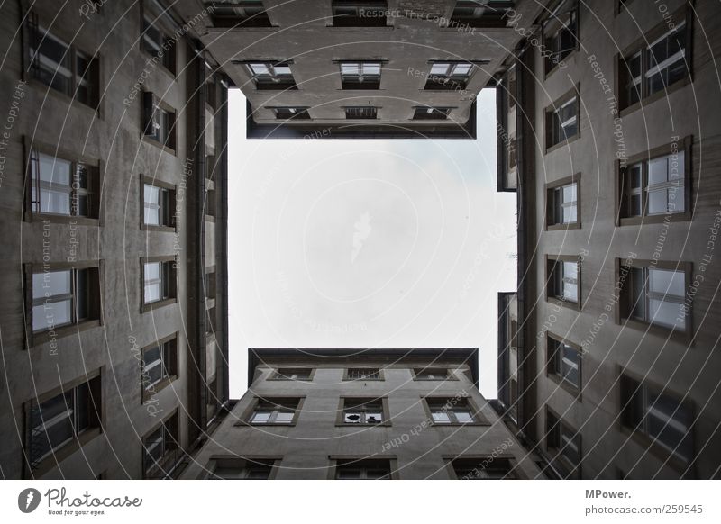 on good neighbourliness Cloudless sky Building Architecture Facade Window Large Tall Perspective Symmetry Backyard Skyward Dresden Colour photo Exterior shot