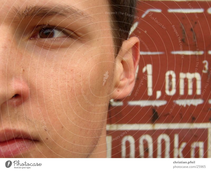 Close up at the freight station Close-up Half White Red Railroad Freight station Goods Ancient Engines Facial hair Lips Masculine Macho Brown Territory Assassin