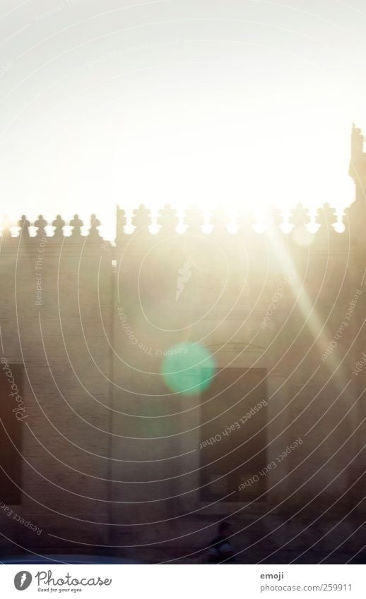 merlons House (Residential Structure) Church Dome Castle Manmade structures Building Architecture Window Roof Warmth Yellow Gold Lens flare Merlon Colour photo