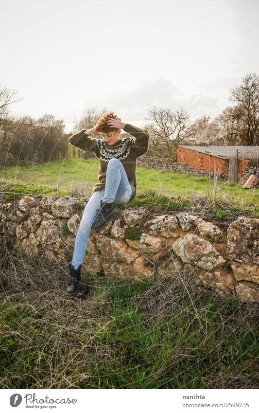 Young redhead woman enjoying nature Lifestyle Joy Happy Beautiful Hair and hairstyles Senses Relaxation Leisure and hobbies Freedom Human being Feminine