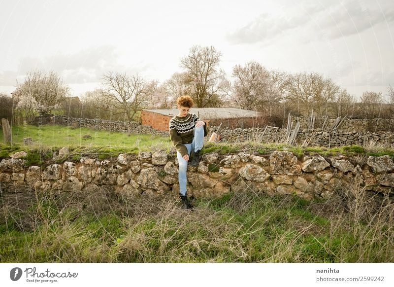 Young redhead woman enjoying nature Lifestyle Joy Happy Beautiful Hair and hairstyles Wellness Senses Relaxation Leisure and hobbies Far-off places Freedom