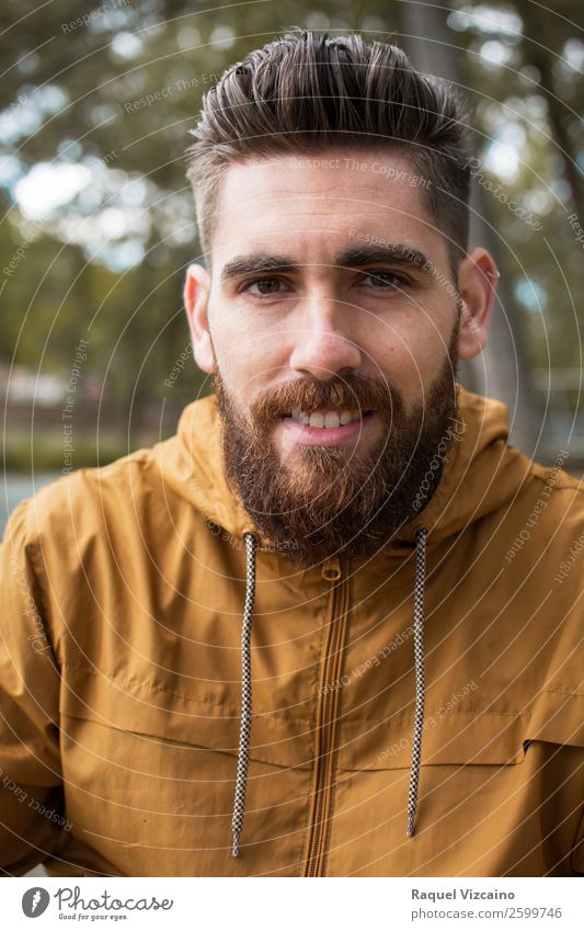 Portrait of a man in an fall landscape. Wellness Young man Youth (Young adults) Head 1 Human being 18 - 30 years Adults Nature Earth Autumn Tree Field Sweater