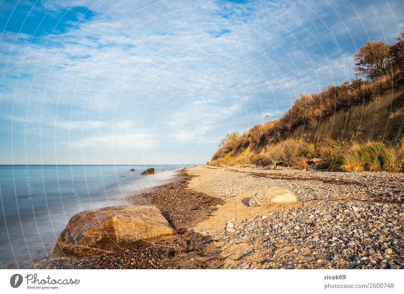 Stones at the Baltic Sea coast near Elmenhorst Vacation & Travel Tourism Beach Ocean Waves Nature Landscape Clouds Weather Tree Rock Coast Blue Idyll Climate