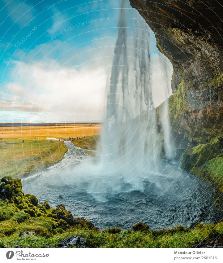 Seljalandsfoss, Iceland Seljaland's Fossus Landscape Nature Force of nature Travel photography Adventure Vacation & Travel Green Blue Deserted