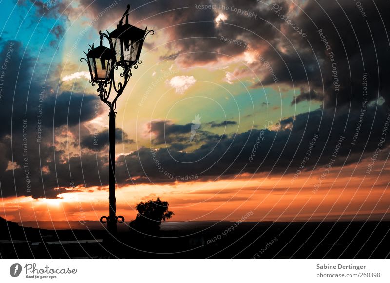 sky Sky Clouds Beautiful weather Ostuni Italy Lantern Warm-heartedness Calm Contentment End Colour Peace Horizon Kitsch Vacation & Travel Transience