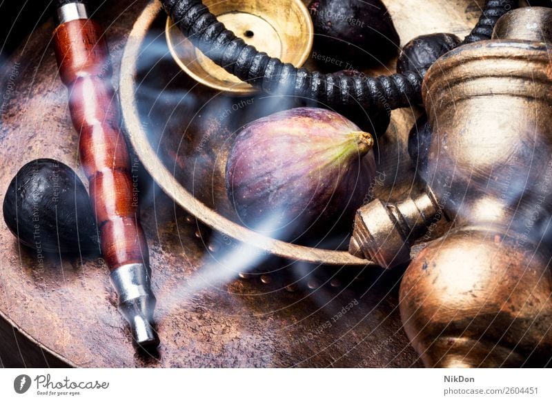 Oriental shisha with figs hookah tobacco nargile berry kalian smoke nicotine smoking east relaxation fruit arabic mouthpiece pipe fragrant fume hookah with figs